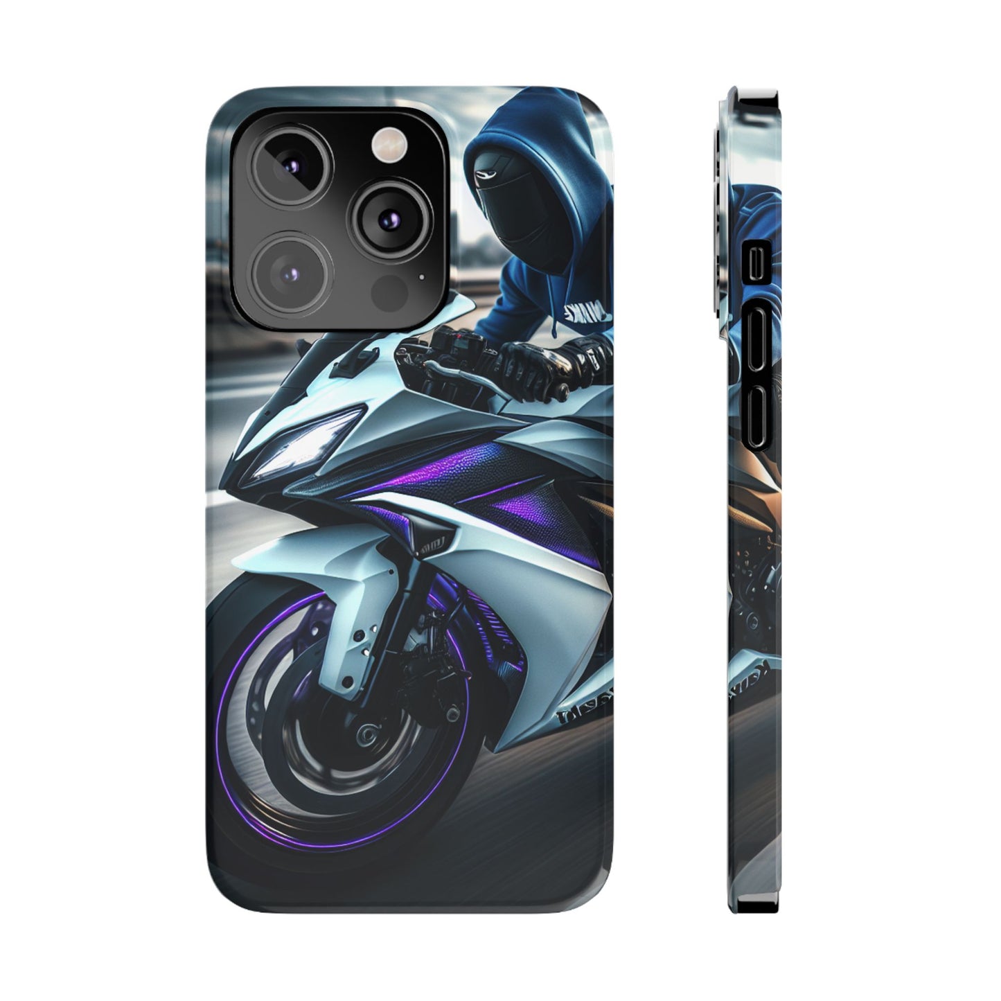 Hoodie Rider on Ninja 400 Slim Phone Case