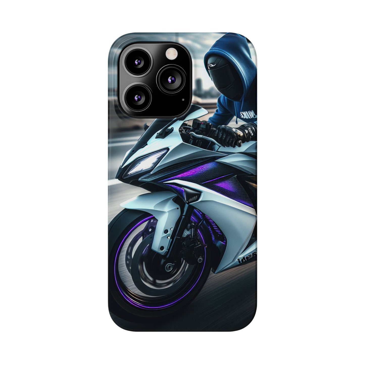 Hoodie Rider on Ninja 400 Slim Phone Case