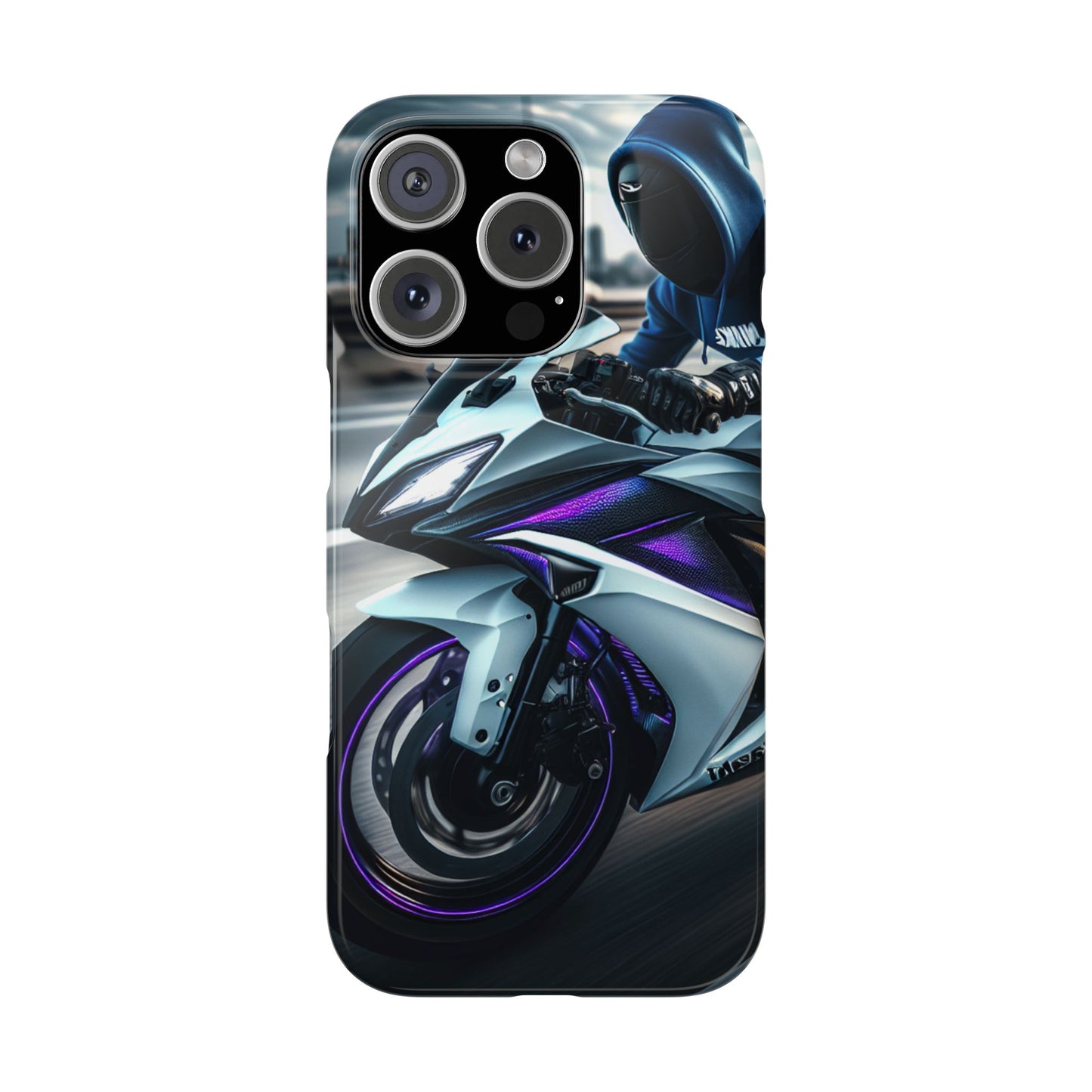 Hoodie Rider on Ninja 400 Slim Phone Case