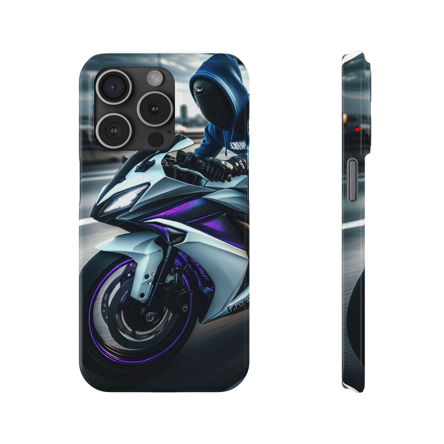 Hoodie Rider on Ninja 400 Slim Phone Case